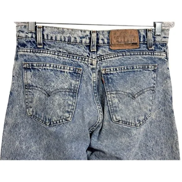 Vintage Levis 550 Jeans Acid Wash Distressed W 30 Relaxed Fit Blue Denim - Picture 6 of 13